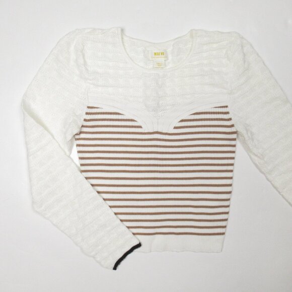 Anthropologie Maeve Pointelle Sweater Top Small - Picture 2 of 8